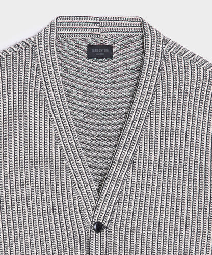 Ribbed Cotton Cardigan - Black