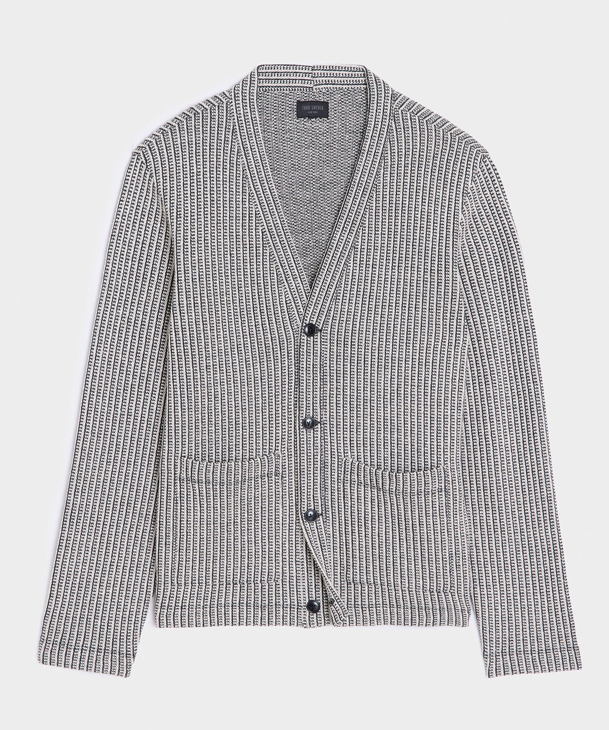 Ribbed Cotton Cardigan - Black