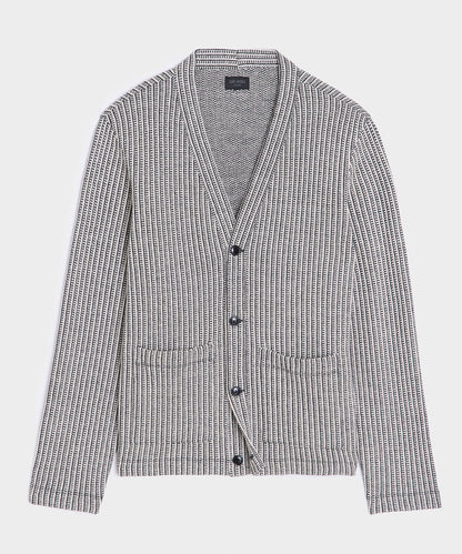 Ribbed Cotton Cardigan - Black