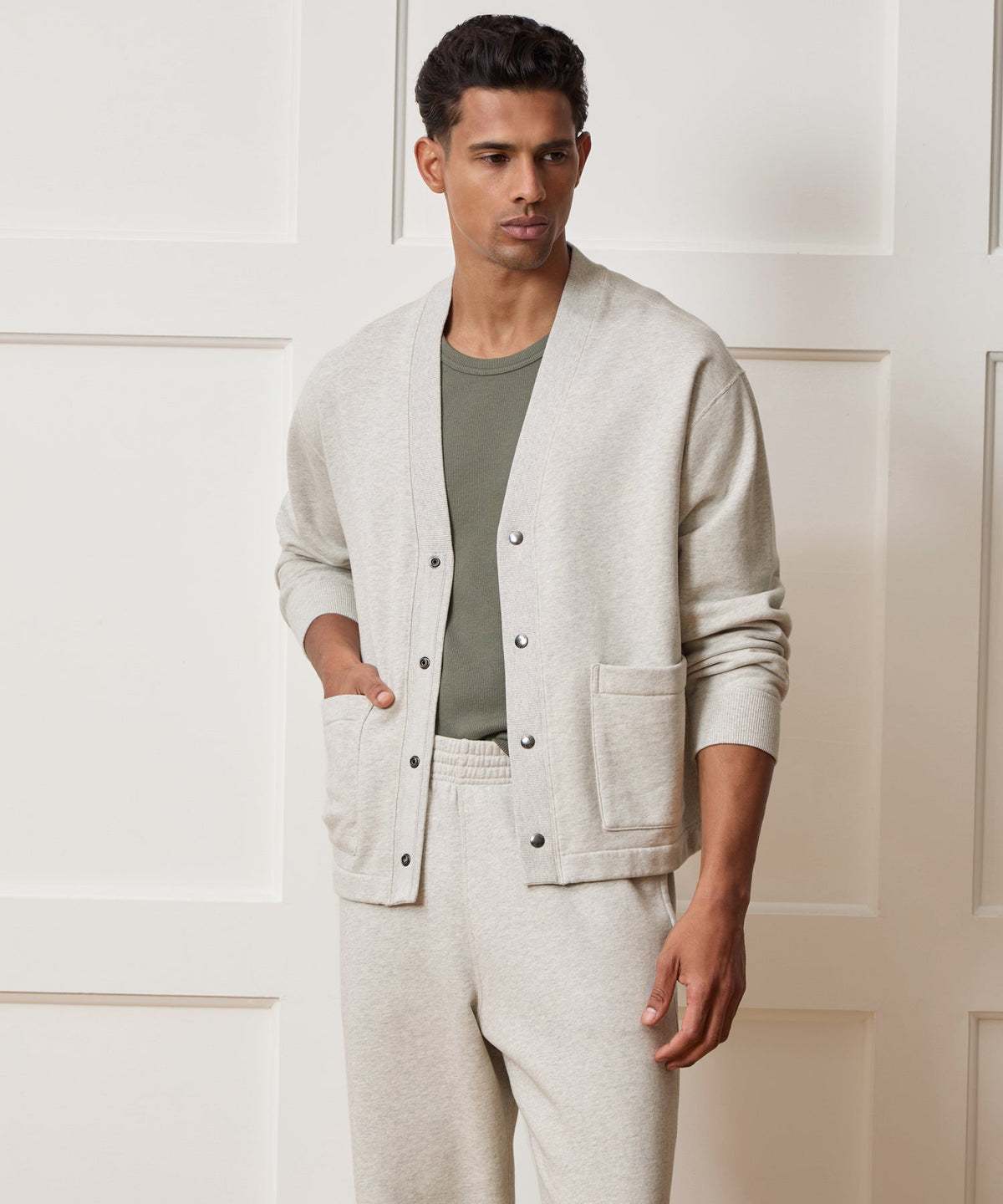Soho Cardigan Sweatshirt - Heather Beige