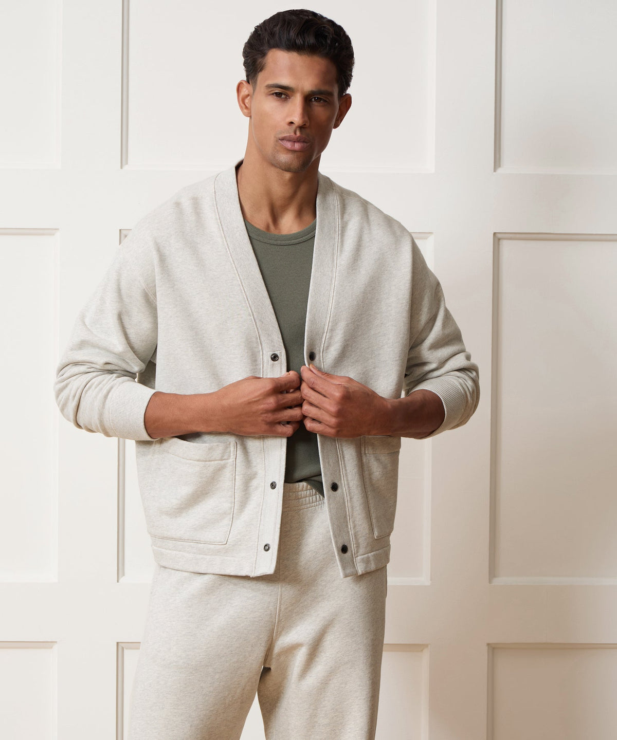 Soho Cardigan Sweatshirt - Heather Beige