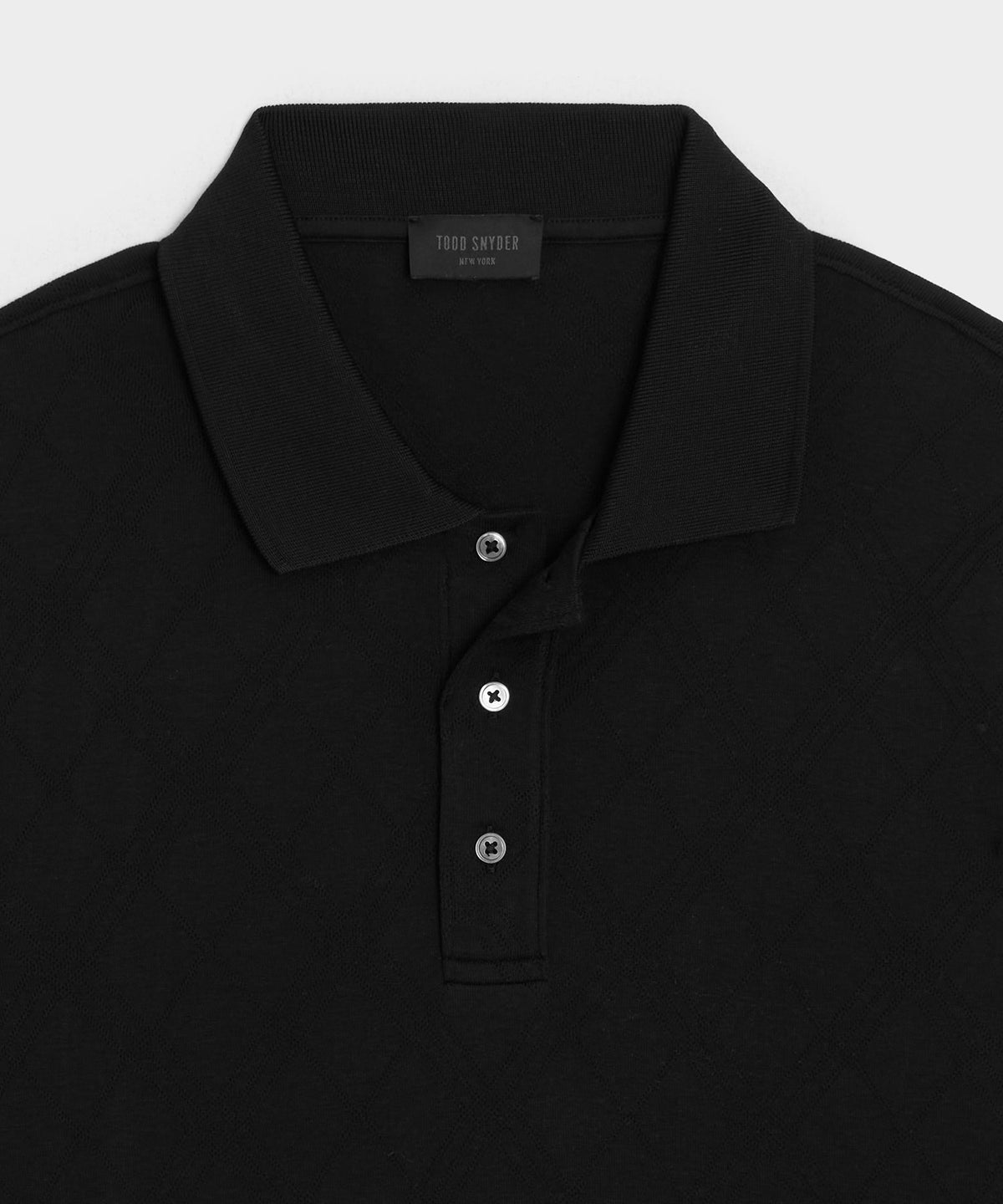Cotton Jacquard Polo - Black