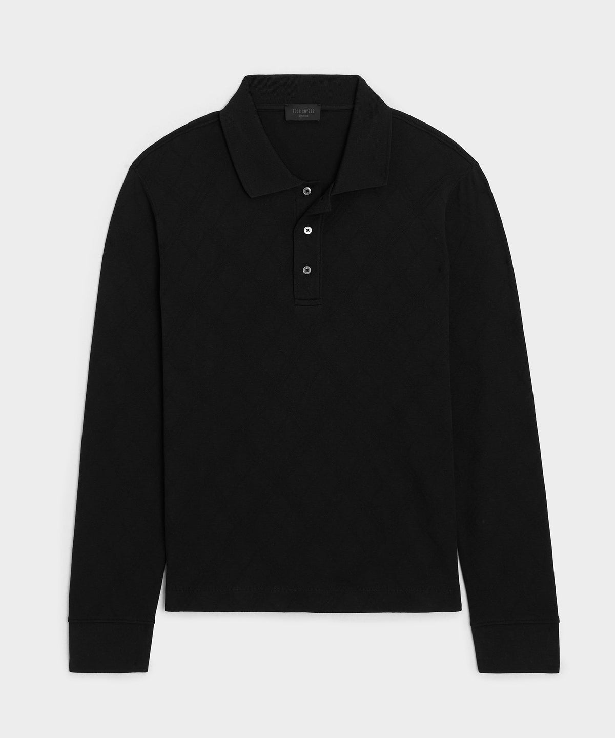 Cotton Jacquard Polo - Black