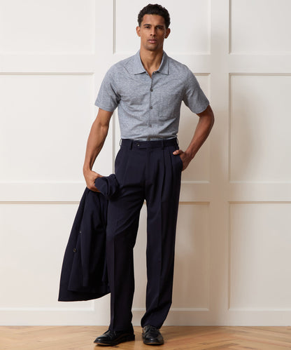Cotton Jacquard Shirt - Navy