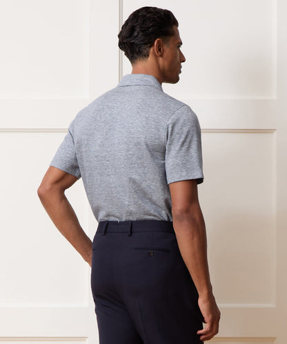 Cotton Jacquard Shirt - Navy