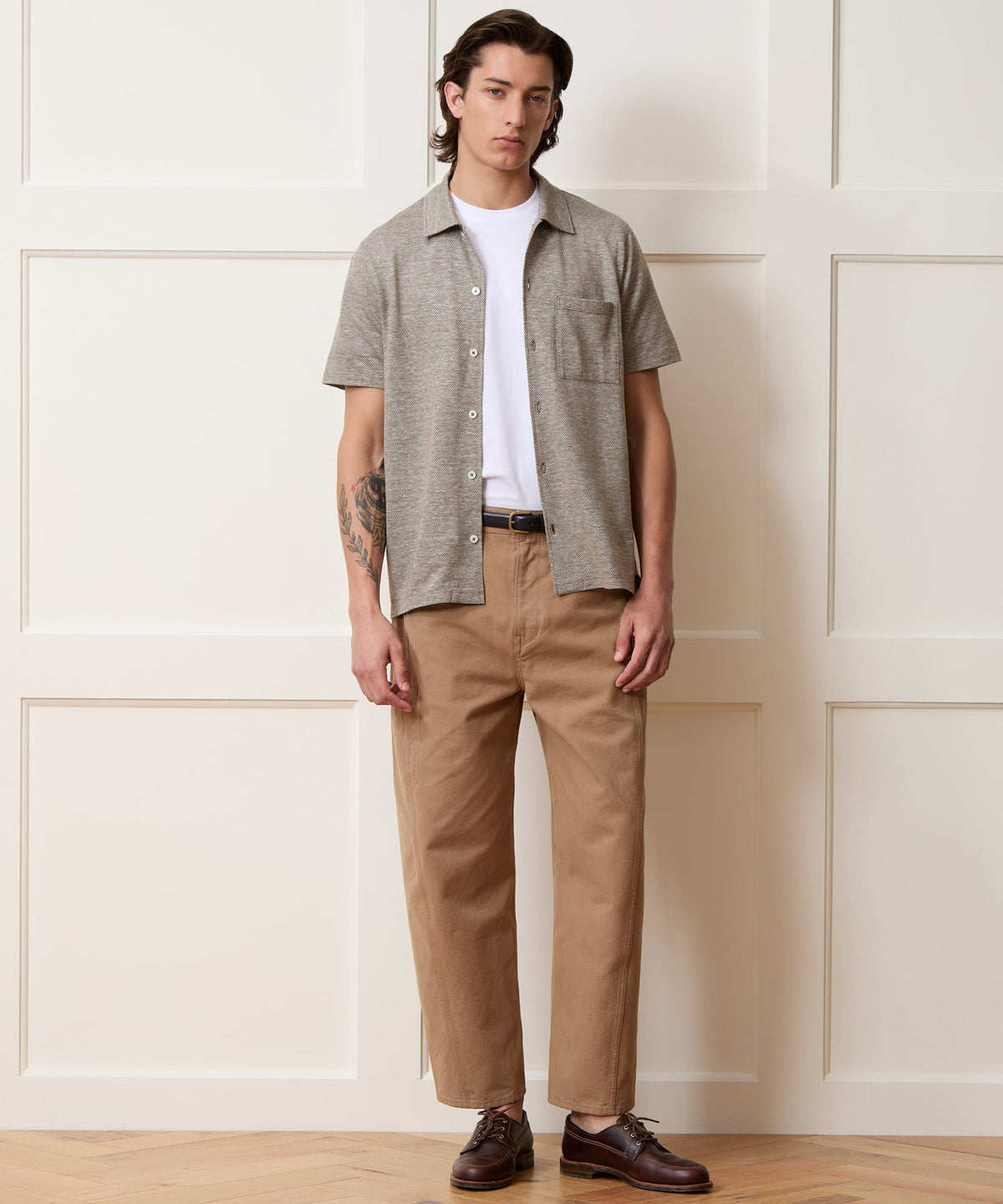 Cotton Jacquard Shirt - Faded Jade