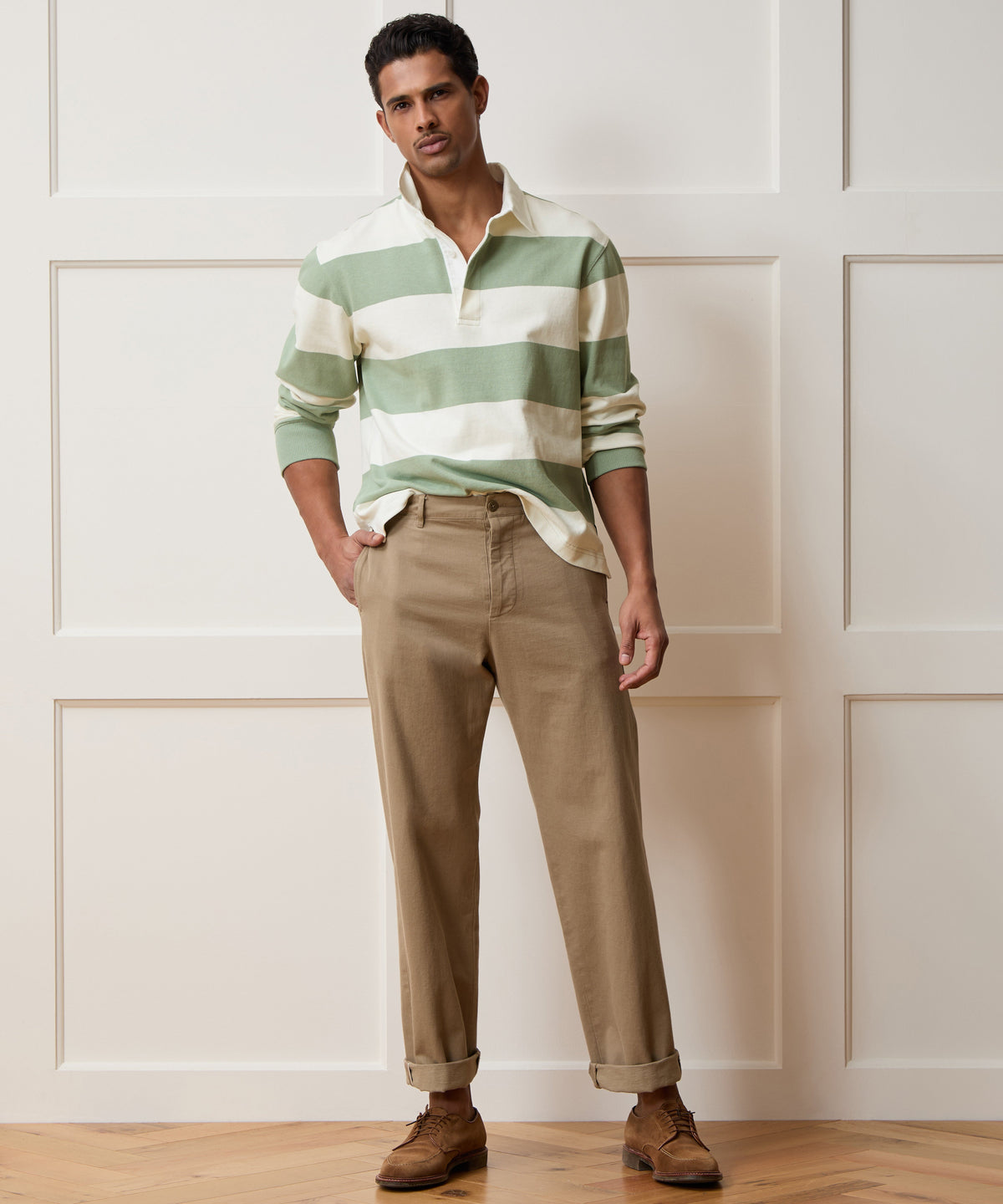 Striped Rugby Shirt - Faded Jade