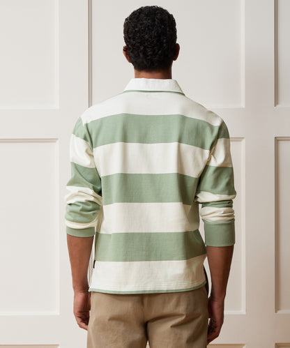 Striped Rugby Shirt - Faded Jade