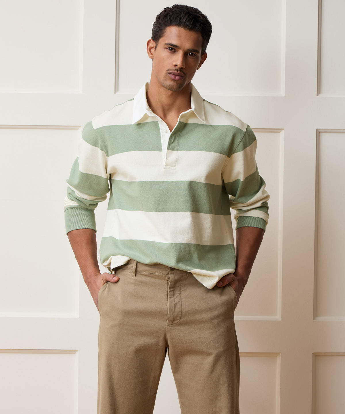 Striped Rugby Shirt - Faded Jade