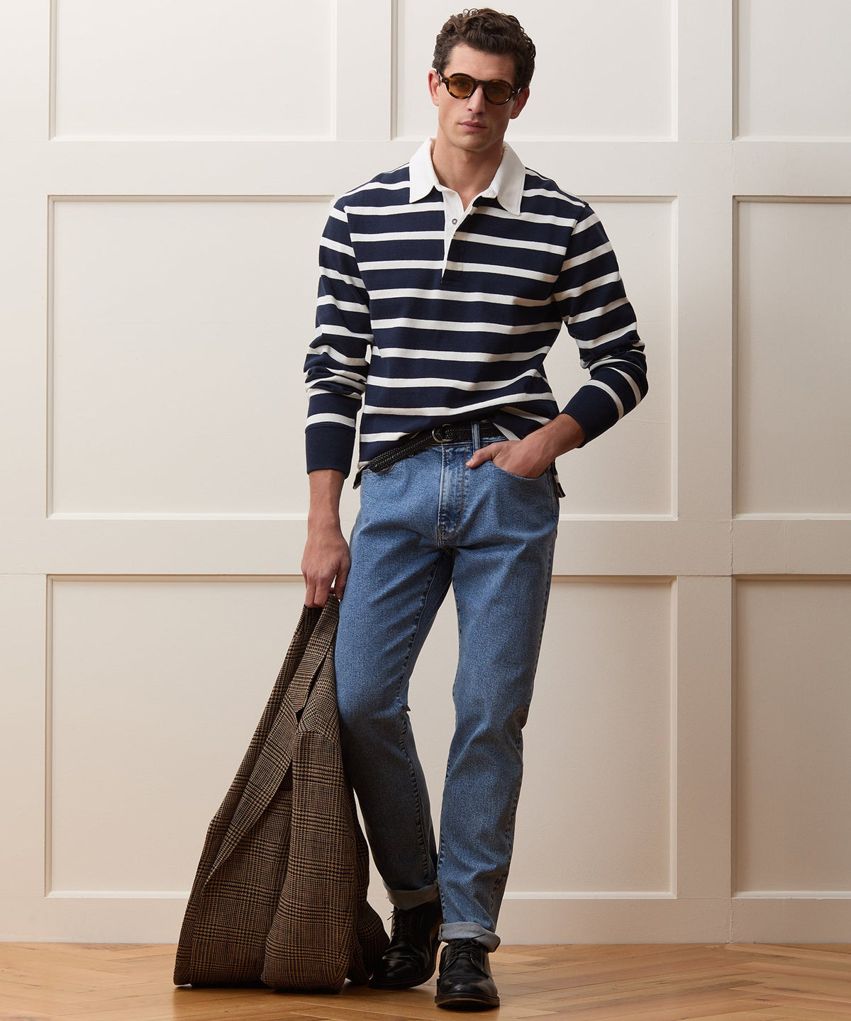 Striped Rugby Shirt - Navy