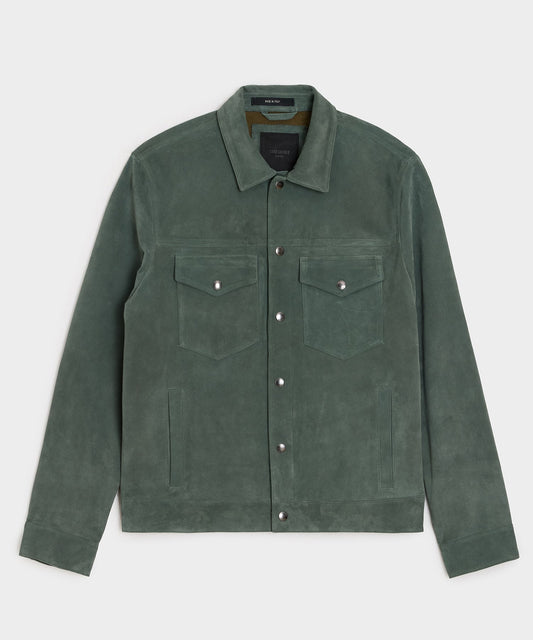 Italian Suede Dylan Jacket - Aloe