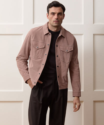 Italian Suede Dylan Jacket - Blush
