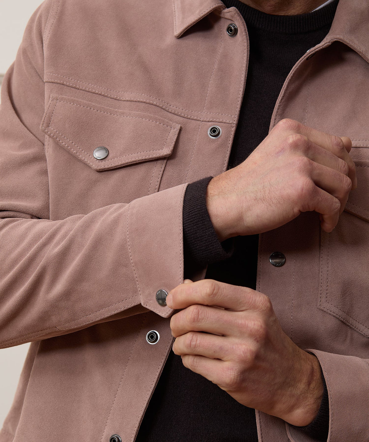Italian Suede Dylan Jacket - Blush