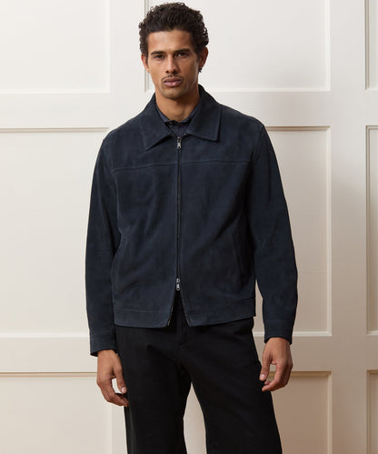 Italian Suede Grant Jacket - Classic Navy
