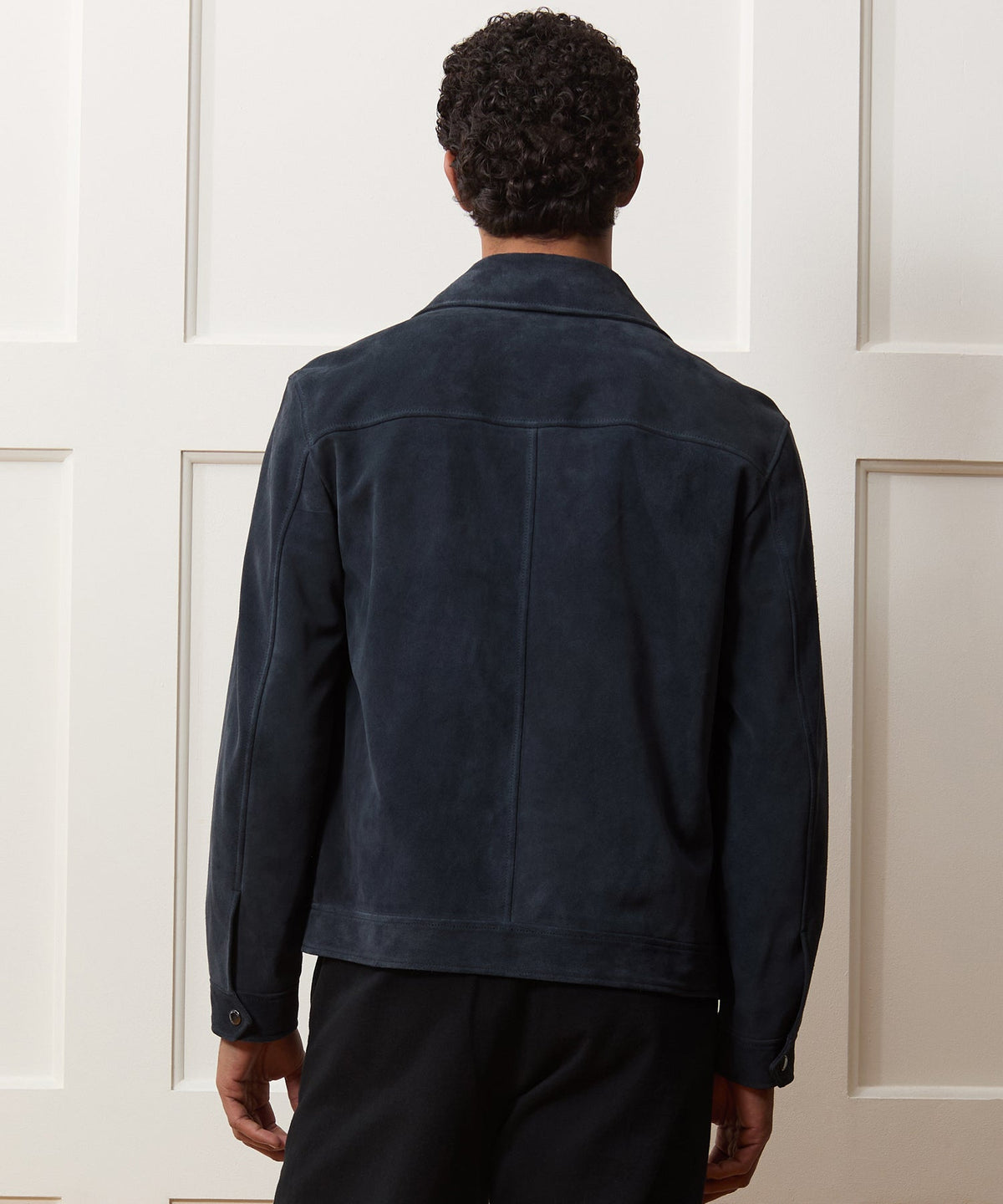 Italian Suede Grant Jacket - Classic Navy