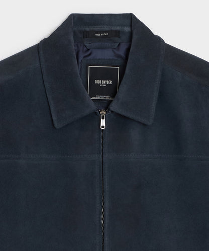 Italian Suede Grant Jacket - Classic Navy