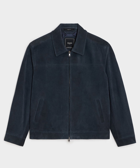Italian Suede Grant Jacket - Classic Navy