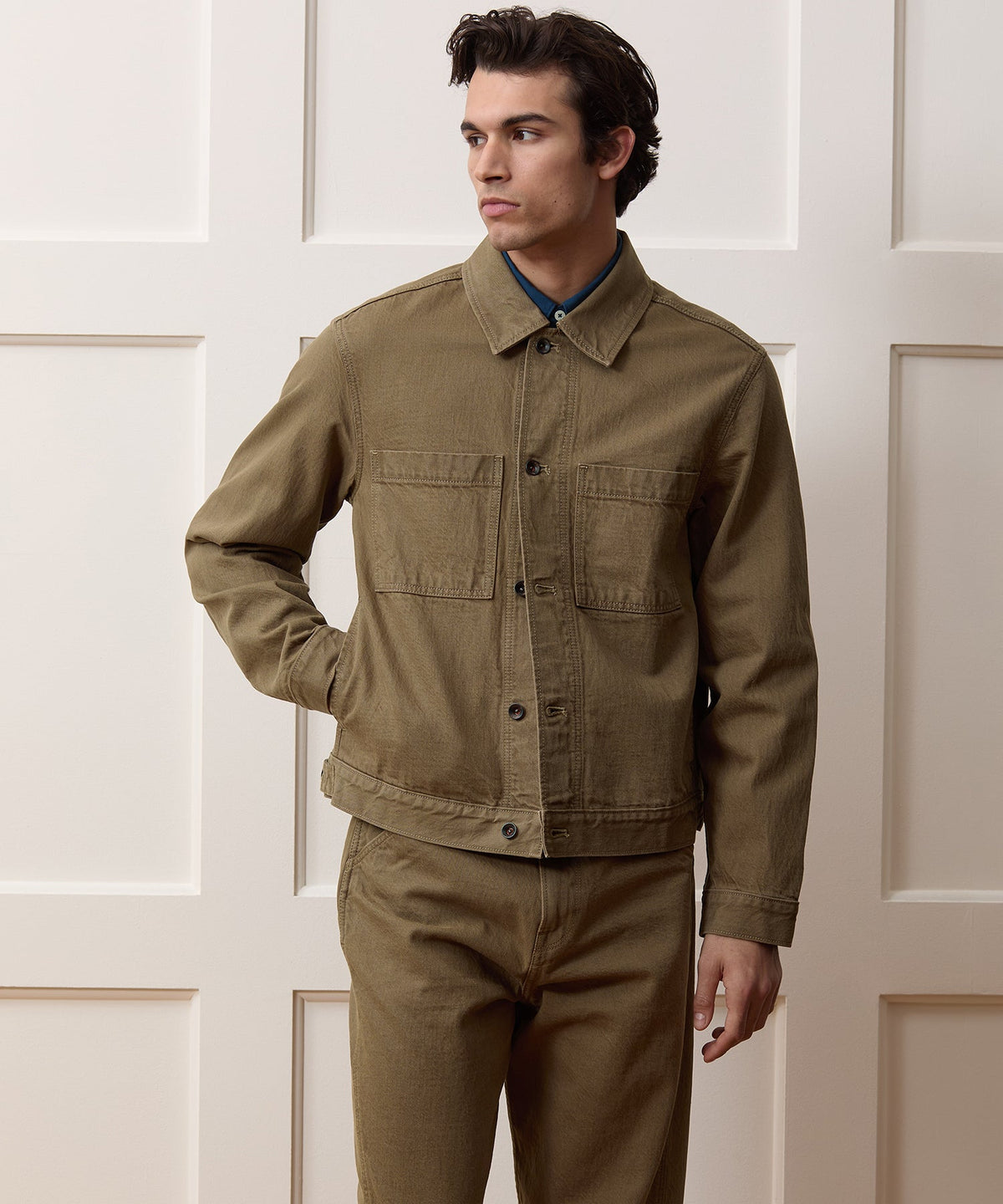 Boxy Denim Jacket - Brown