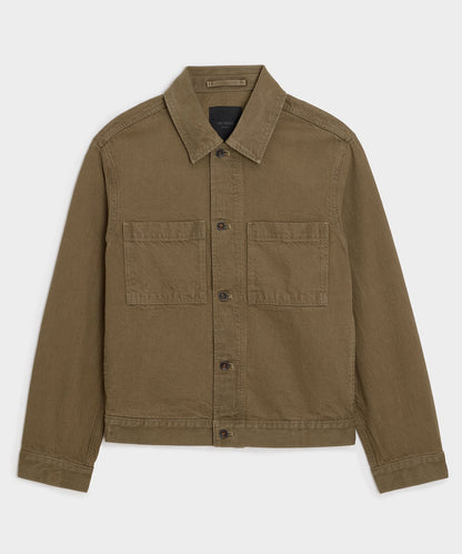 Boxy Denim Jacket - Brown