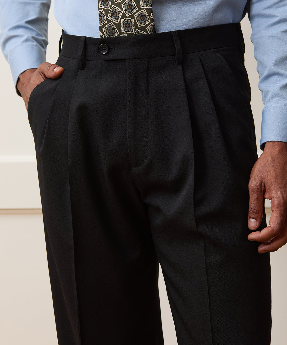 Italian Gabardine Wythe Trouser - Black