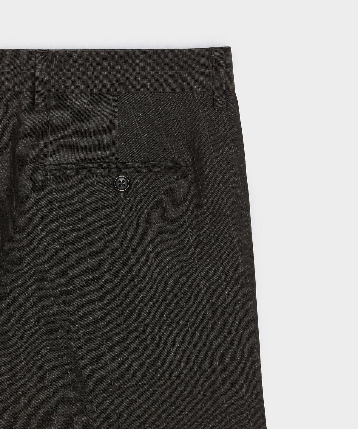 Italian Wool-Linen Pinstripe Wythe Trouser - Brown