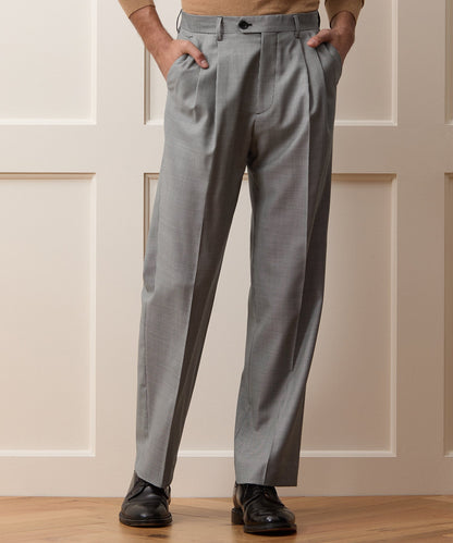 Italian Wool Houndstooth Wythe Trouser - Cream