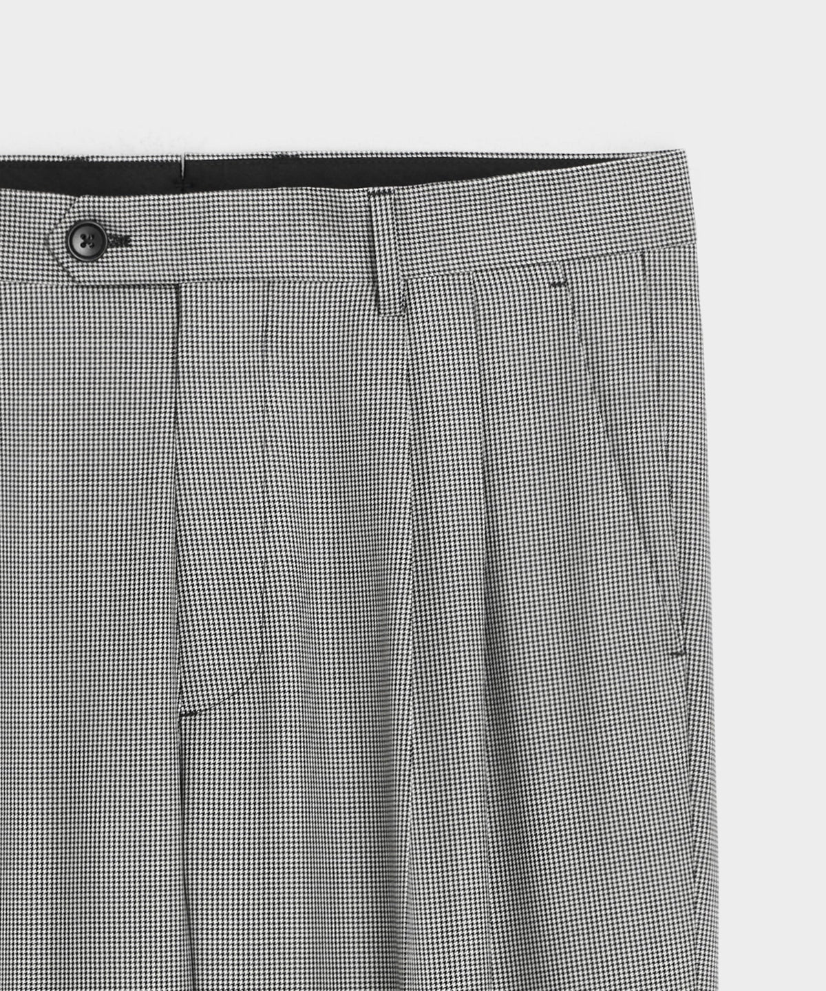 Italian Wool Houndstooth Wythe Trouser - Cream