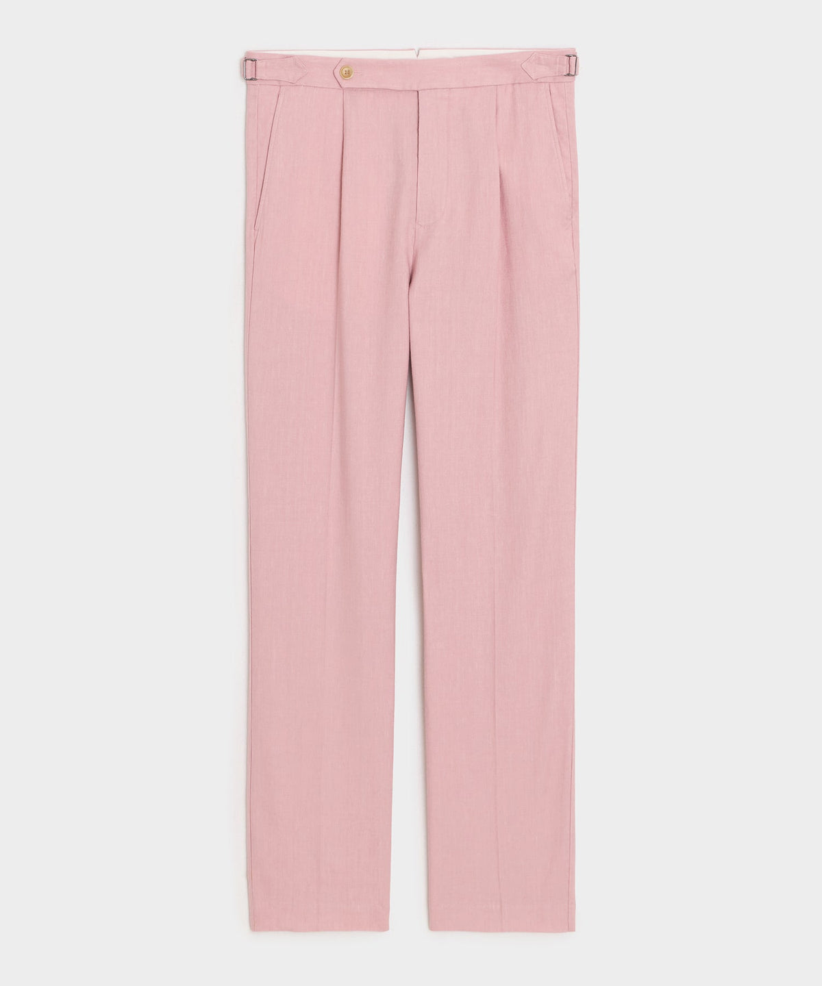 Italian Linen Side Tab Trouser - Pink