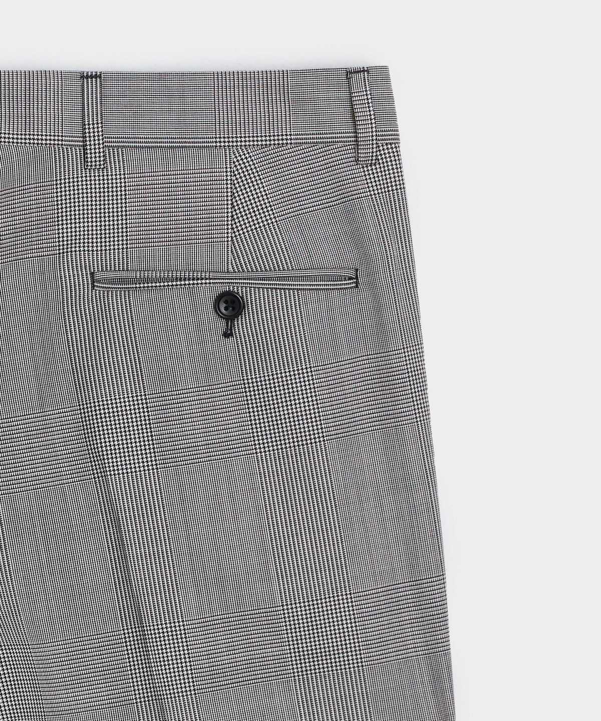Italian Wool Glen Plaid Madison Trouser - Cream
