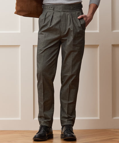 Italian Heathered Cotton Gurkha Trouser - Charcoal
