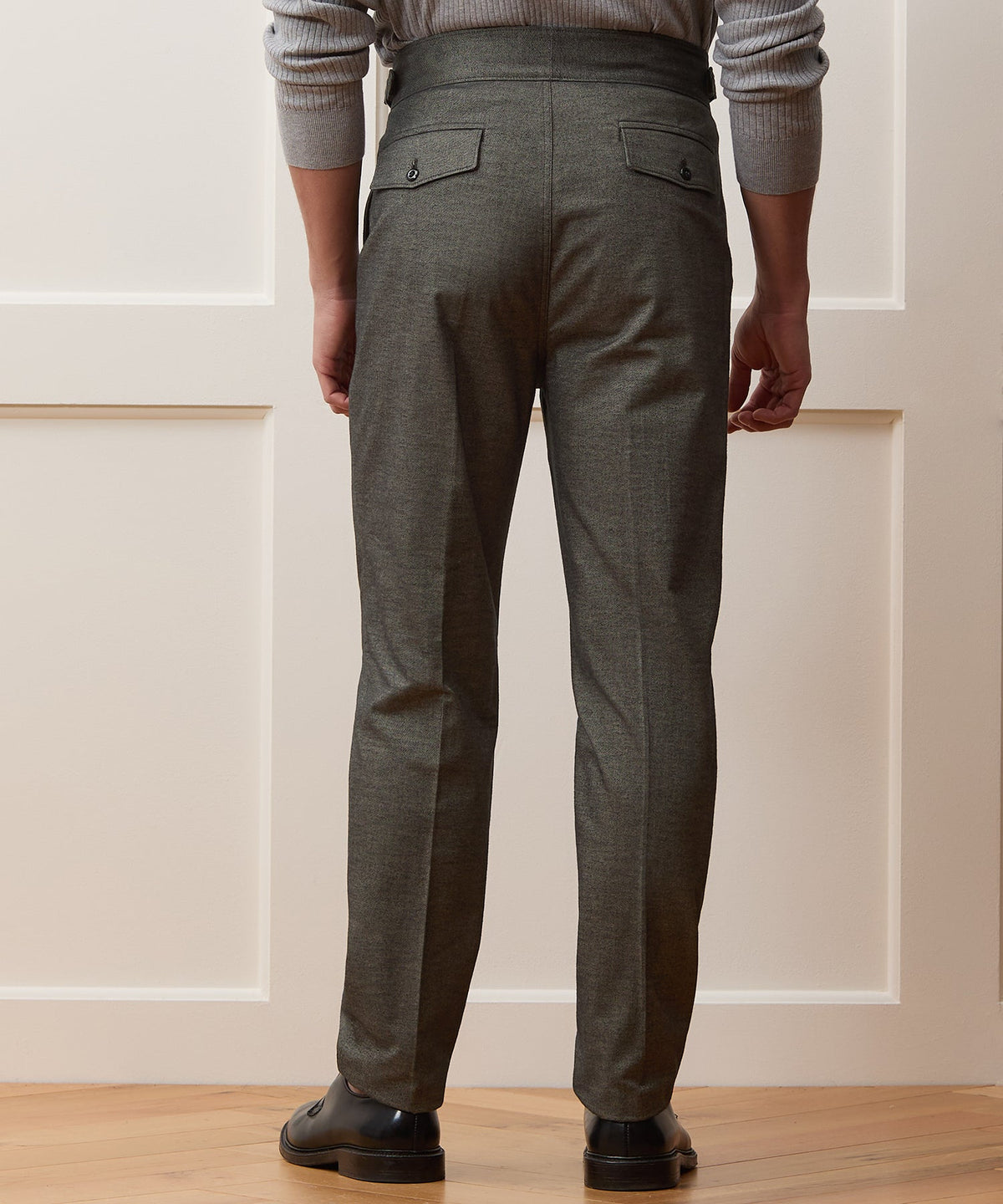 Italian Heathered Cotton Gurkha Trouser - Charcoal