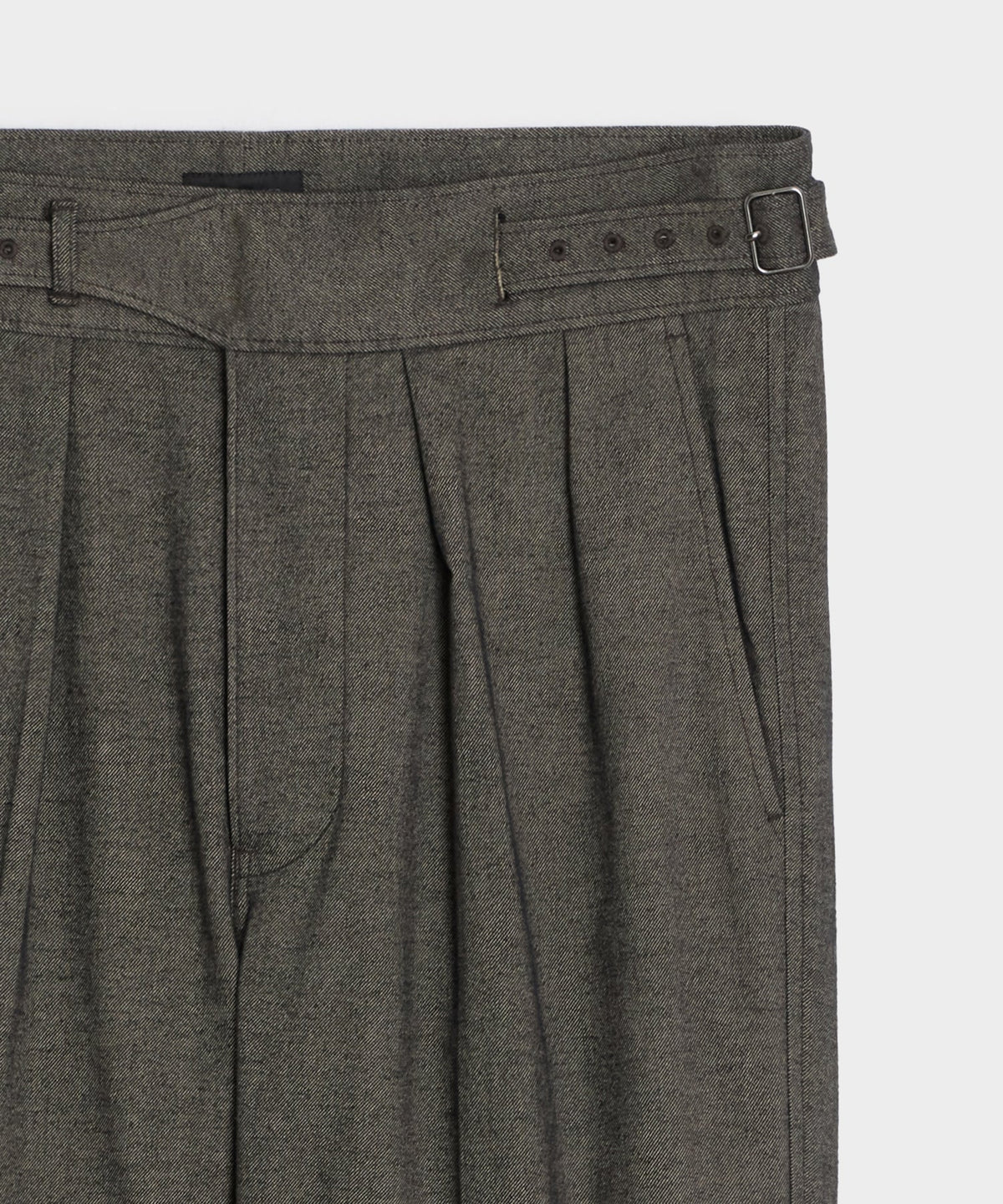 Italian Heathered Cotton Gurkha Trouser - Charcoal