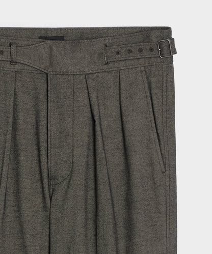 Italian Heathered Cotton Gurkha Trouser - Charcoal