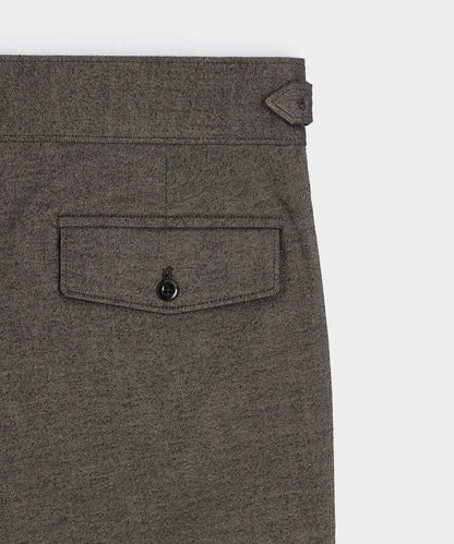 Italian Heathered Cotton Gurkha Trouser - Charcoal