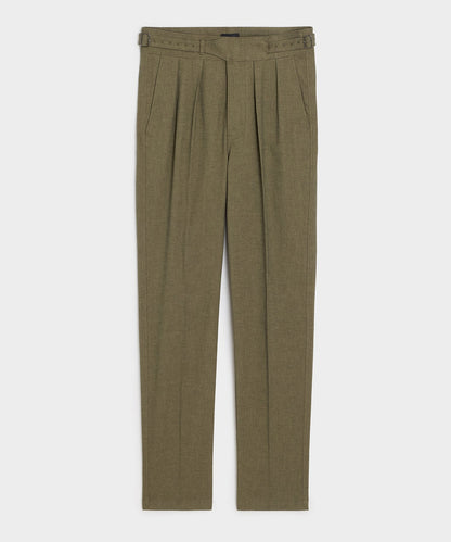 Italian Heathered Cotton Gurkha Trouser - Green
