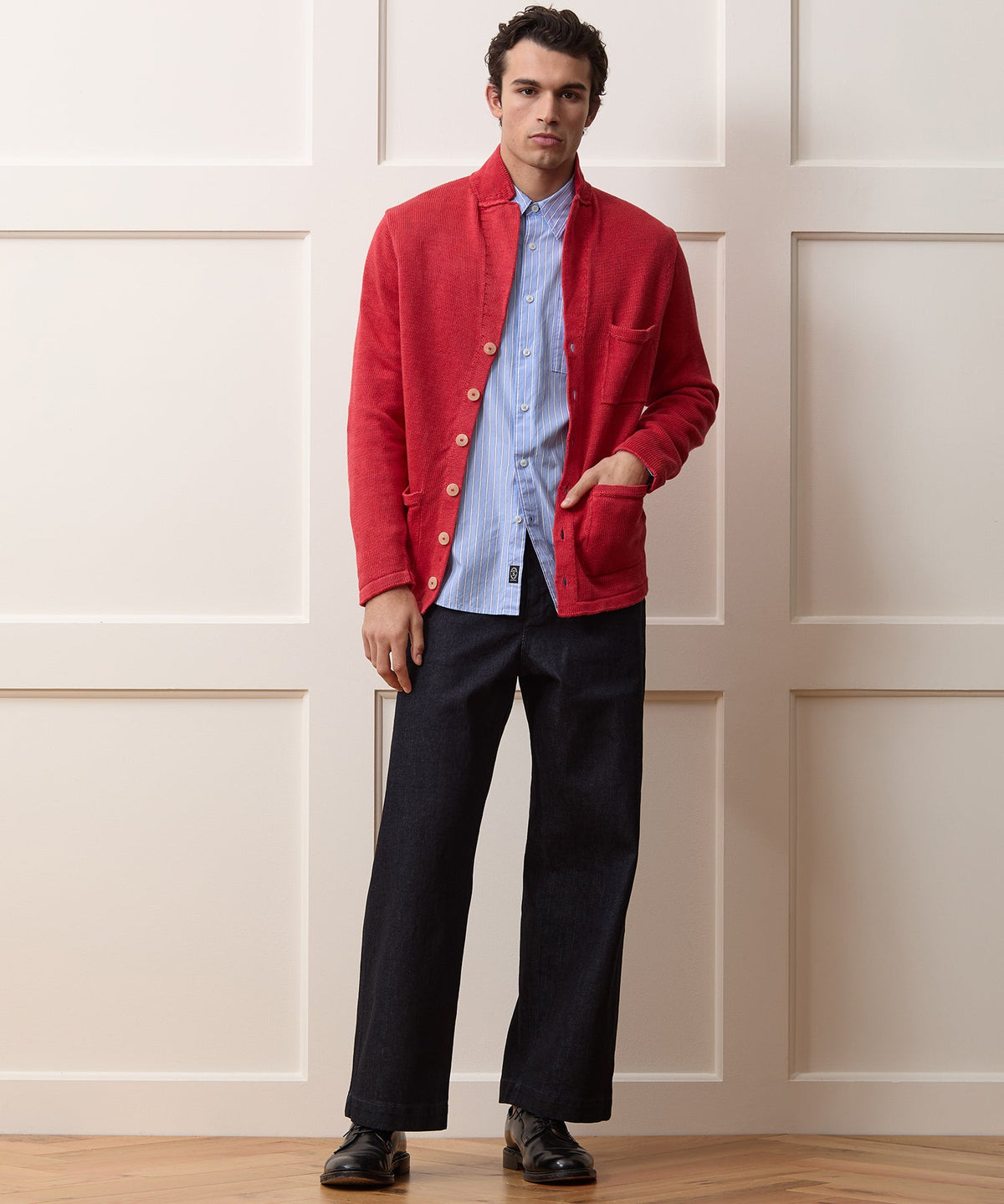 Inis Meáin Washed Linen Pub Jacket - Raspberry