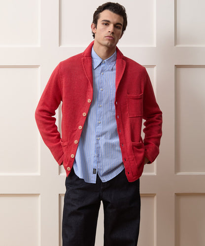 Inis Meáin Washed Linen Pub Jacket - Raspberry