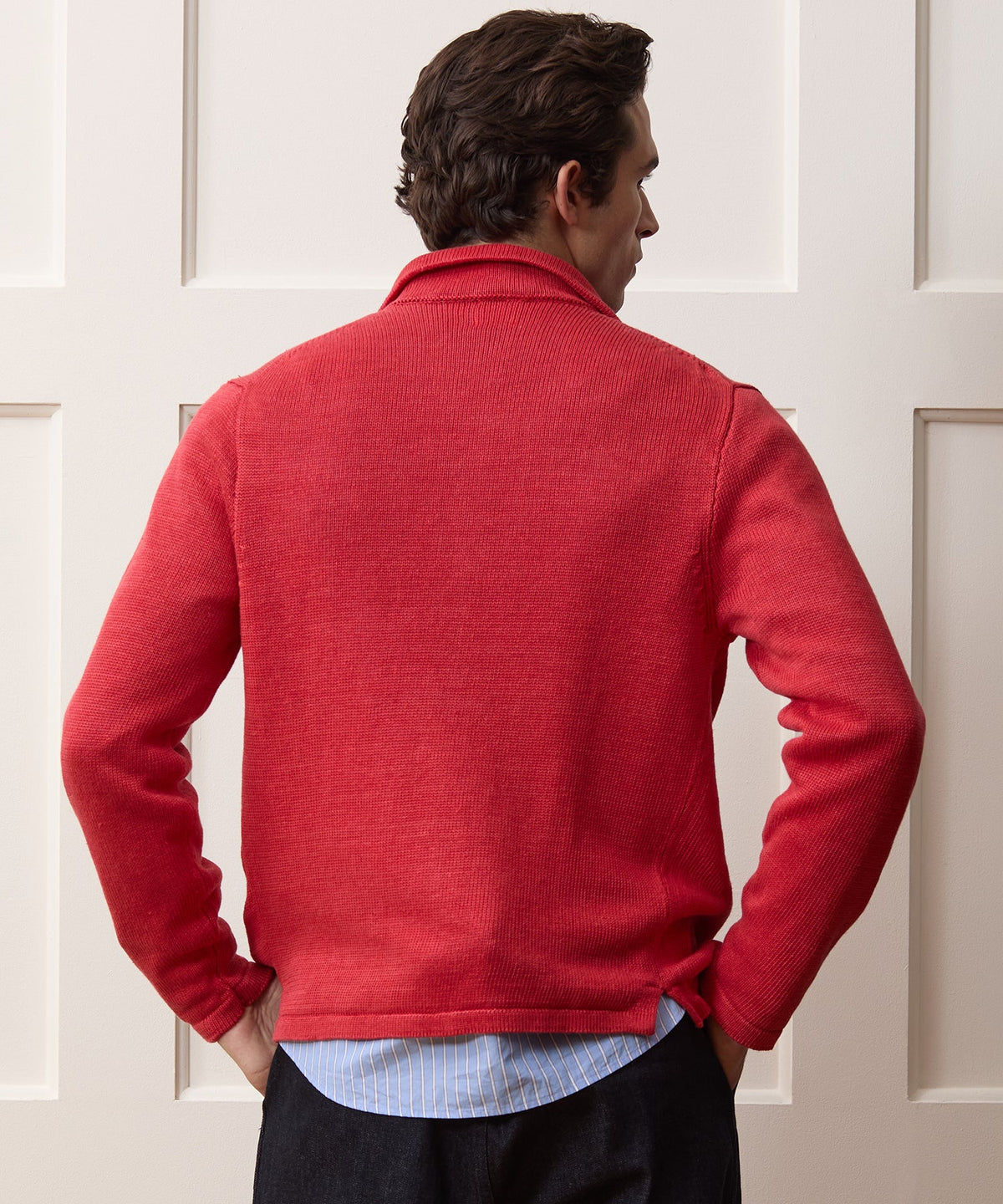 Inis Meáin Washed Linen Pub Jacket - Raspberry