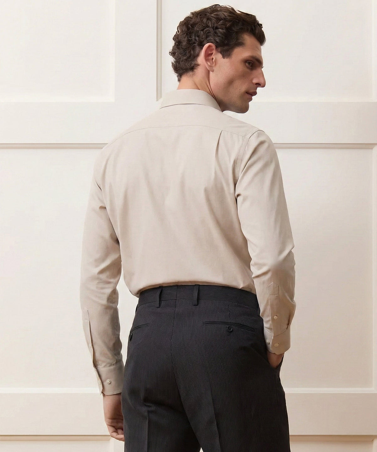 End-On-End Poplin Dress Shirt - Khaki