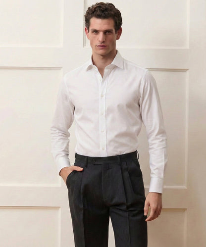 End-On-End Poplin Dress Shirt - White