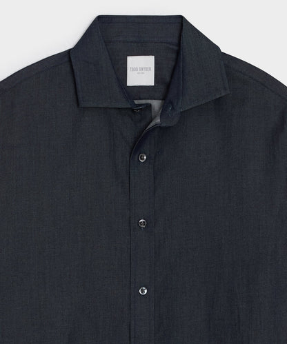 Chambray Spread Collar Dress Shirt - Dark Indigo