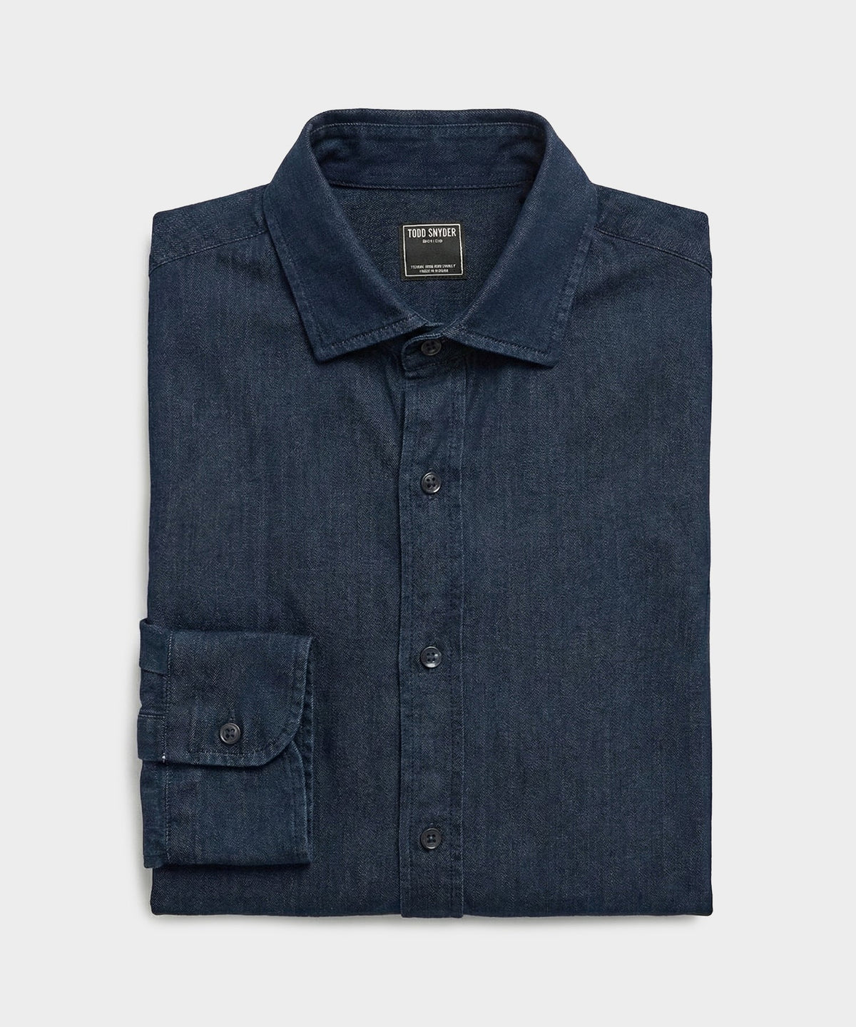 Chambray Spread Collar Dress Shirt - Dark Indigo