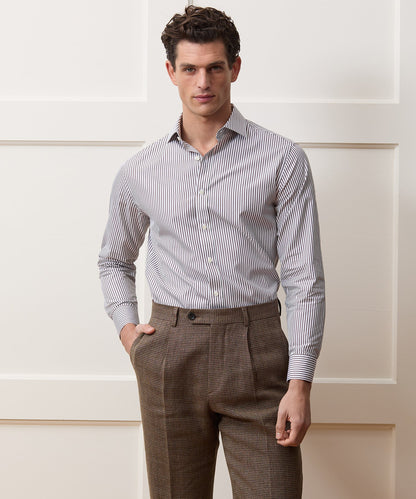 End-On-End Poplin Dress Shirt - Brown