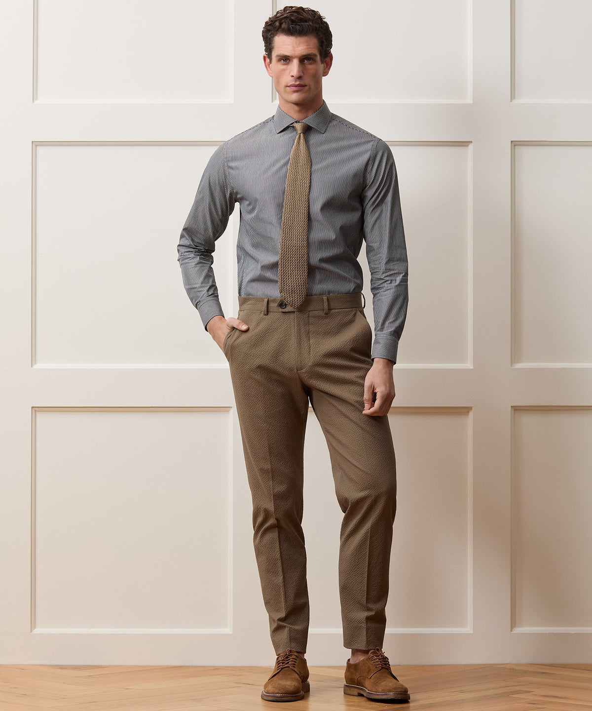 End-On-End Poplin Dress Shirt - Black
