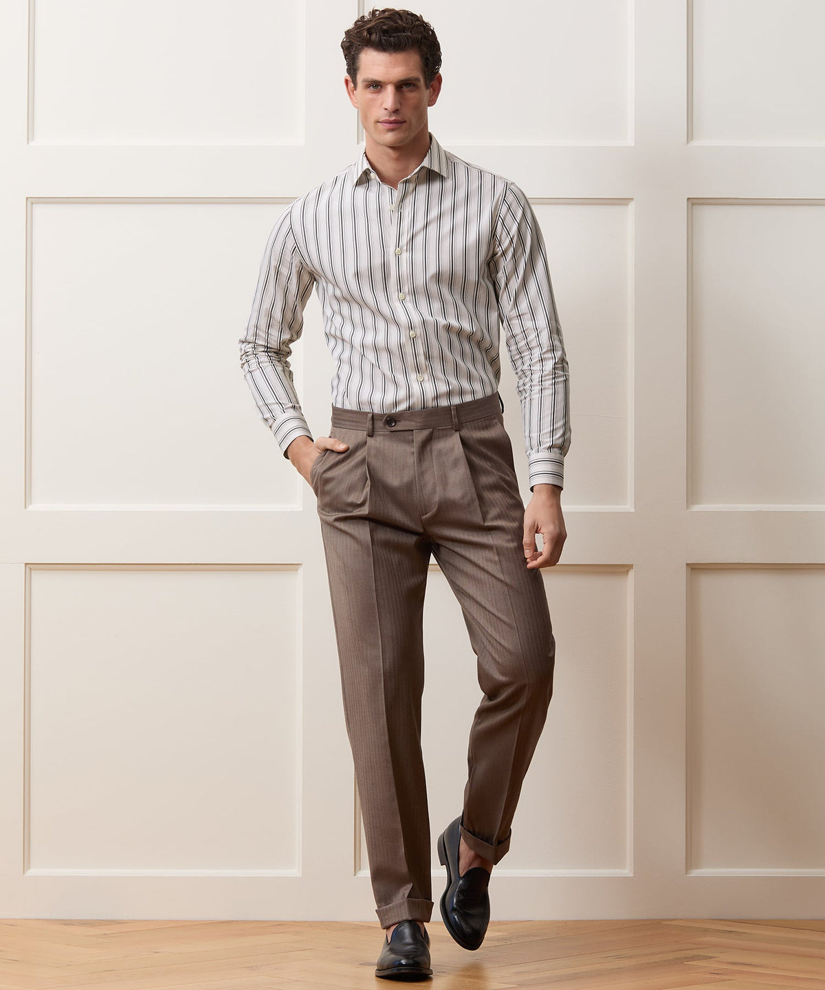 End-On-End Poplin Dress Shirt - Beige