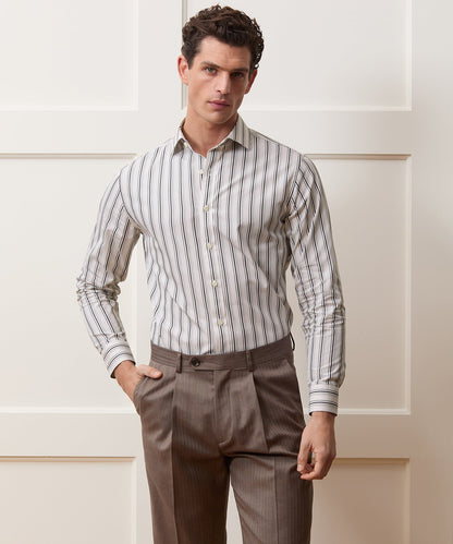 End-On-End Poplin Dress Shirt - Beige