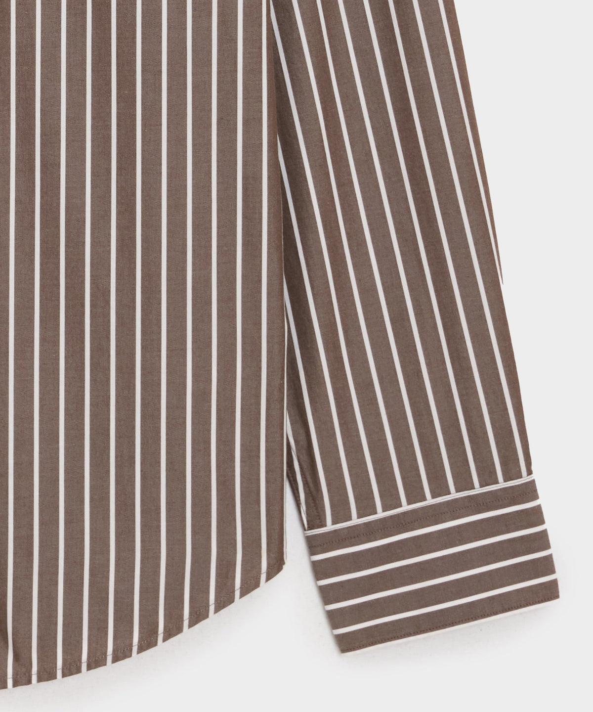 Poplin Band Collar Shirt - Brown