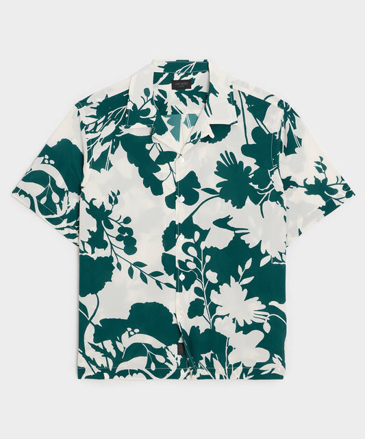 Silk-Cotton Capri Shirt - Teal