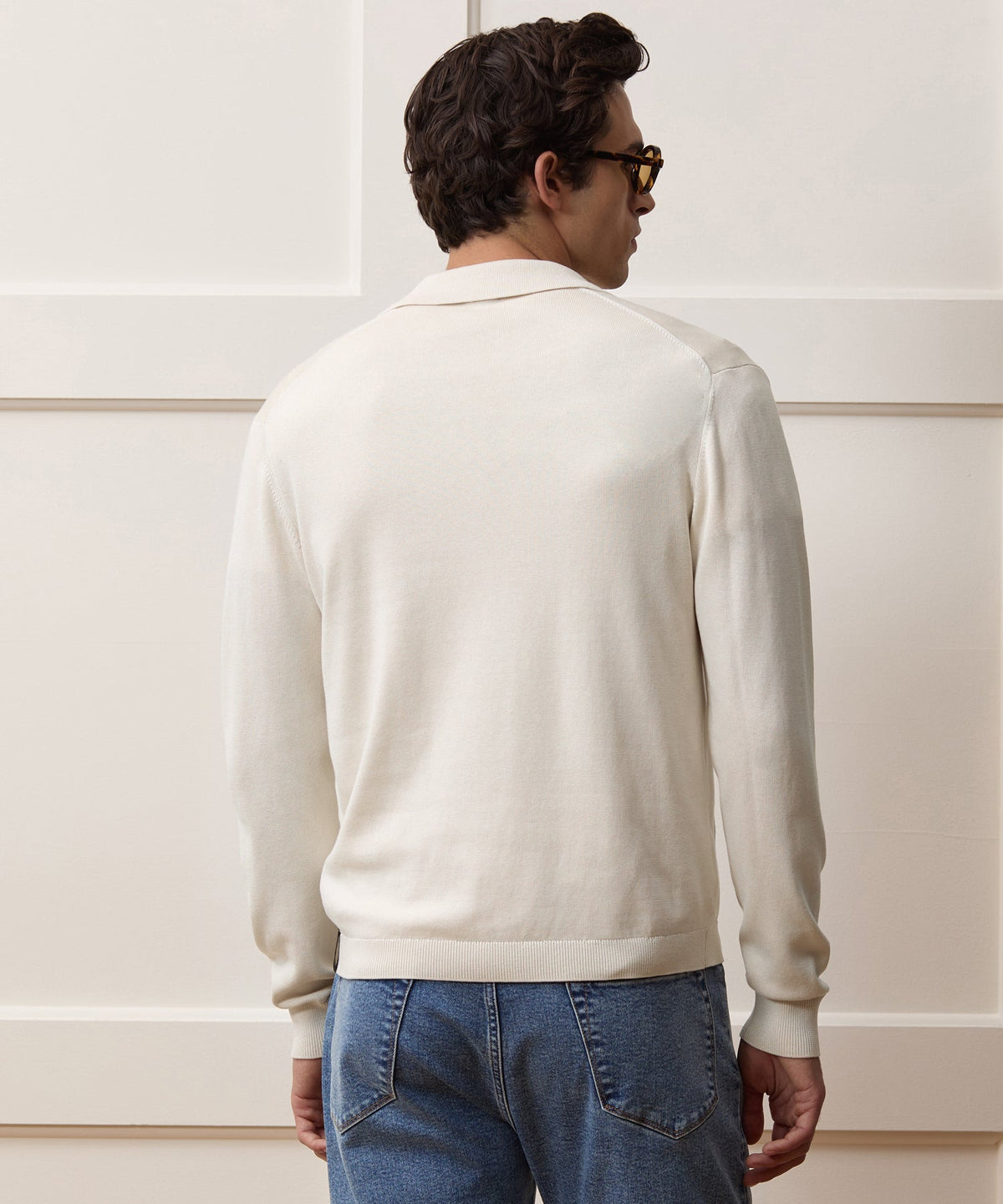 Silk-Cotton Sweater Jacket - Bisque