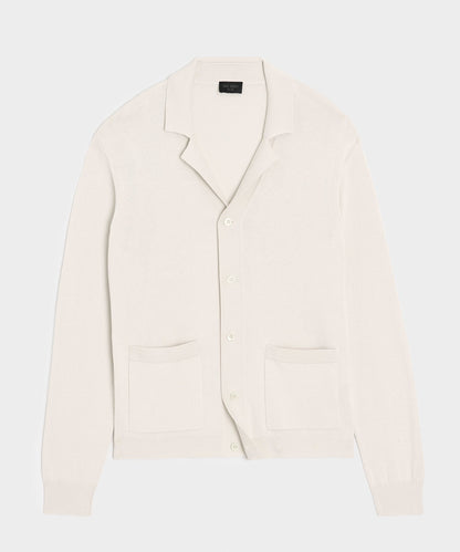 Silk-Cotton Sweater Jacket - Bisque
